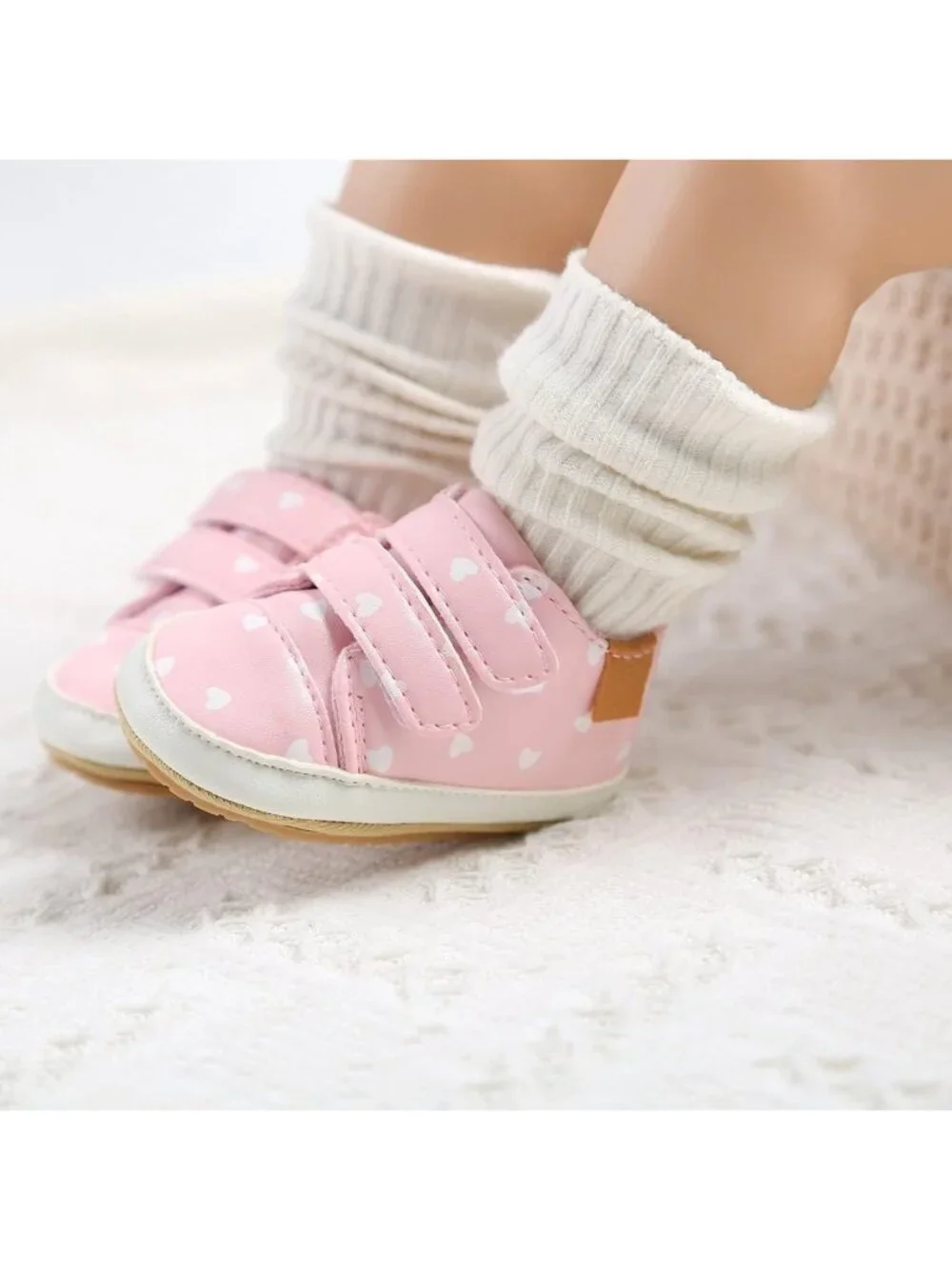 Non-Slip High-Top Infant Sneakers | PU Leather Toddler Walking Shoes & Crib